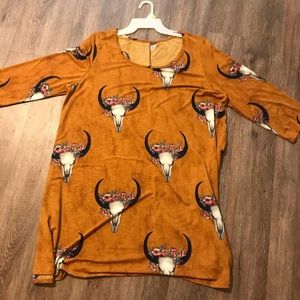 Cow Skull Flutter Dress